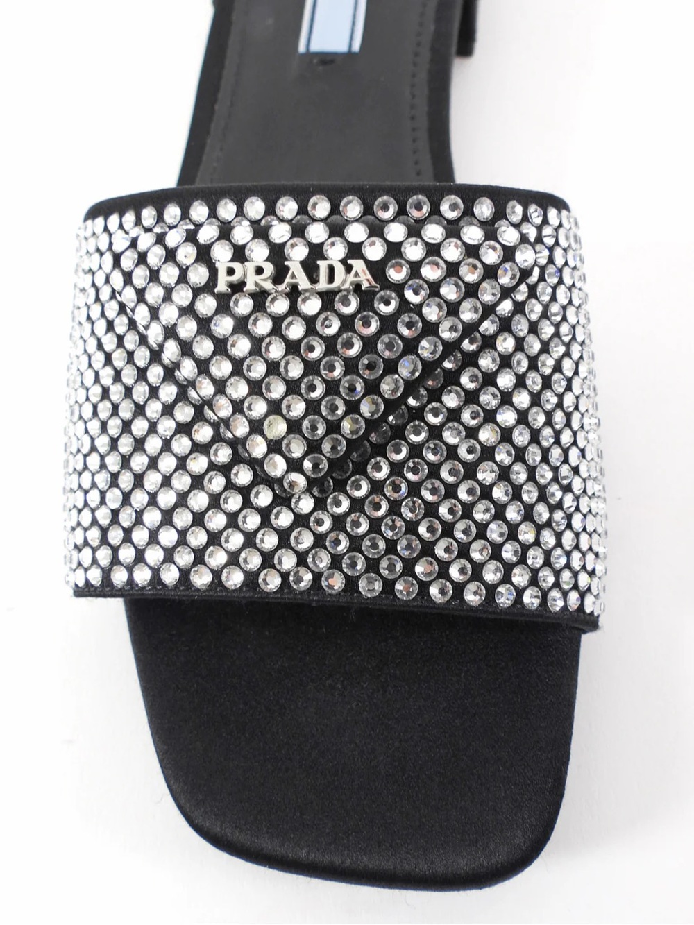 Prada Black Crystal-Studded Slide Mules - Picture 2 of 7